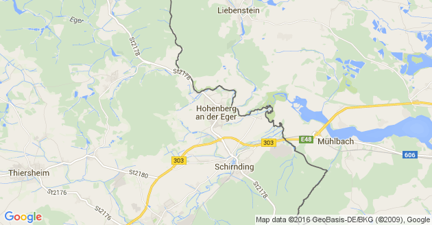 Karte Hohenberg an der Eger