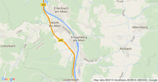 Karte Klingenberg am Main