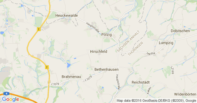 Karte Hirschfeld Kreis Greiz