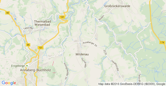 Karte Mildenau Kreis Annaberg