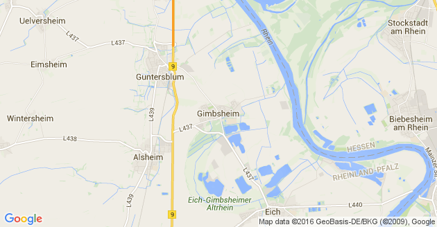 Karte Gimbsheim in Rheinhessen