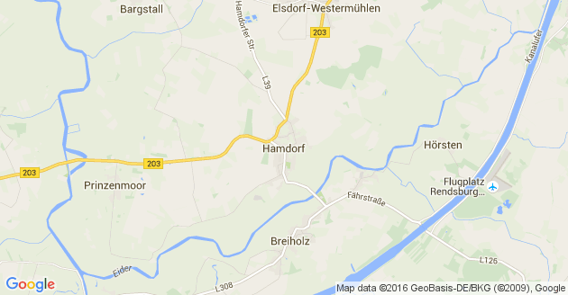 Karte Hamdorf bei Rendsburg