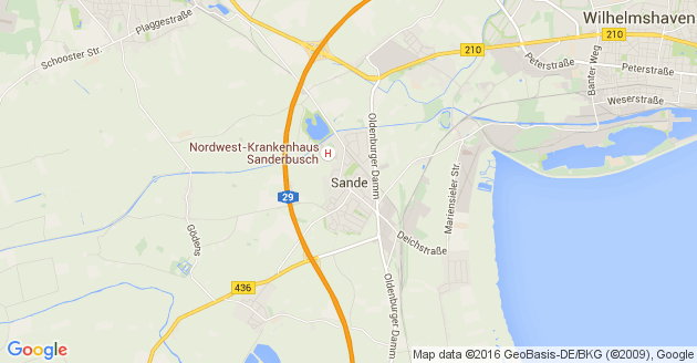 Karte Sande Kreis Friesland
