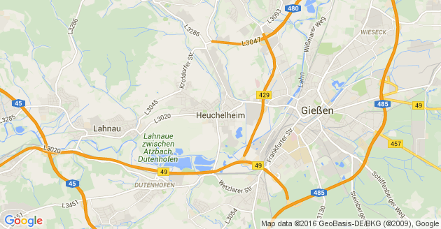 Karte Heuchelheim Kreis Giessen