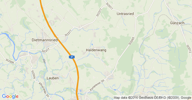 Karte Haldenwang im Allgäu