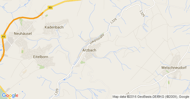 Karte Arzbach im Westerwald