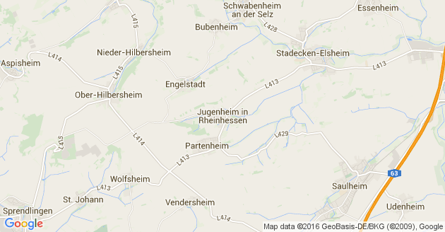 Karte Jugenheim in Rheinhessen
