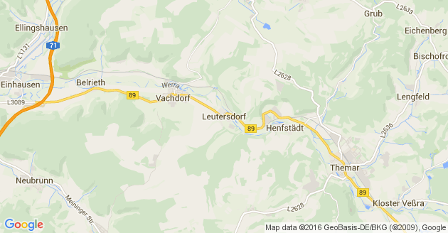 Karte Leutersdorf bei Meiningen
