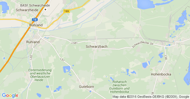 Karte Schwarzbach bei Ruhland