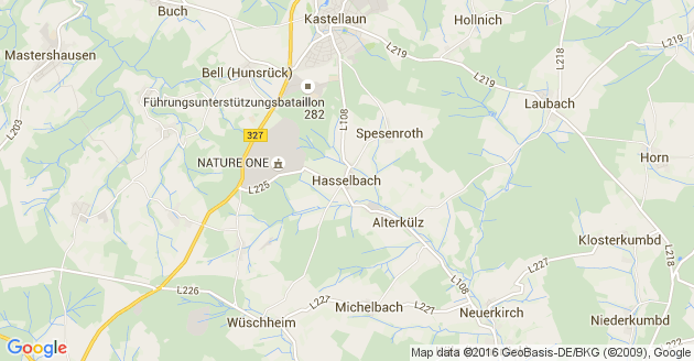 Karte Hasselbach im Hunsrück