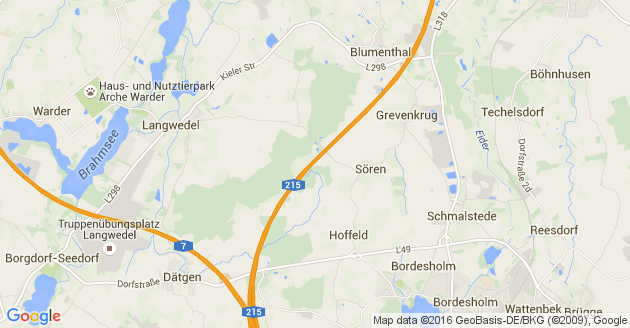 Karte Hoffeld bei Bordesholm