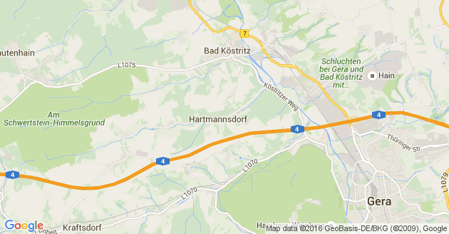 Karte Hartmannsdorf bei Gera