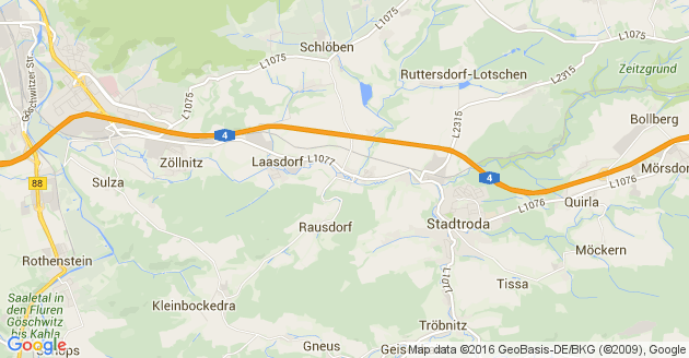 Karte Rausdorf bei Stadtroda