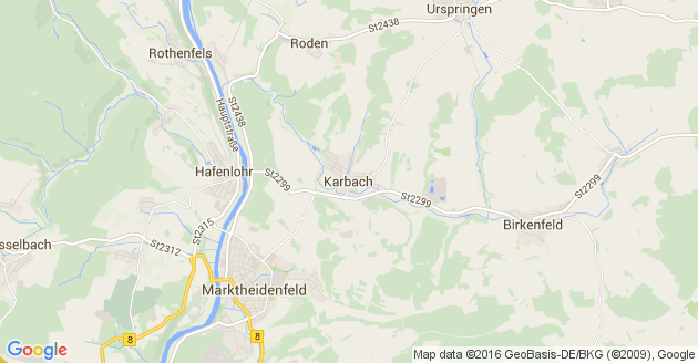 Karte Karbach in Unterfranken