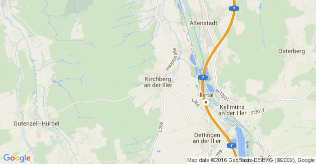 Karte Kirchberg an der Iller