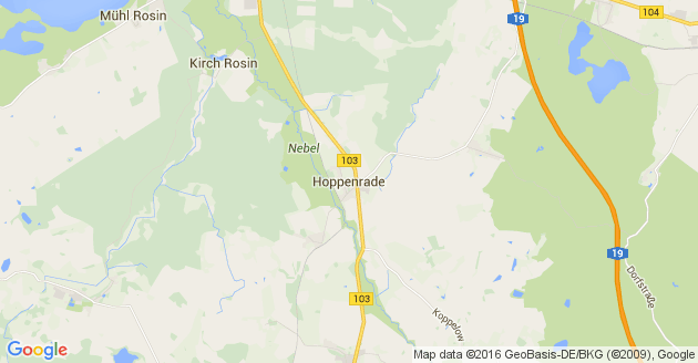 Karte Hoppenrade bei Güstrow