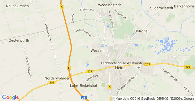 Karte Wesseln in Dithmarschen