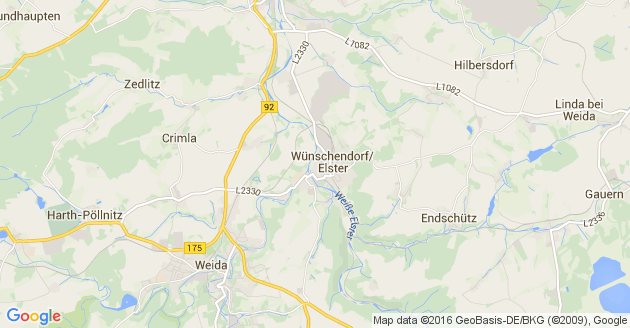 Karte Wünschendorf an der Elster