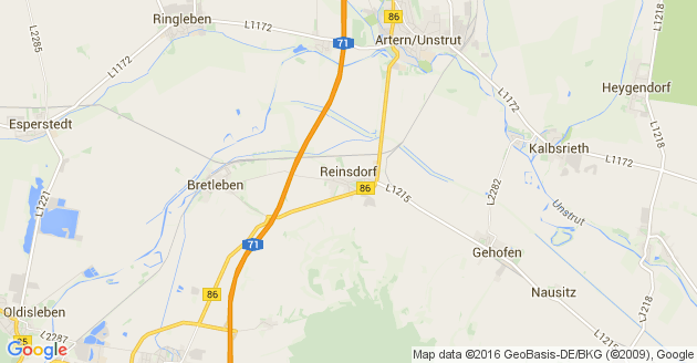 Karte Reinsdorf bei Artern