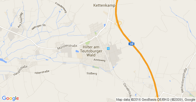 Karte Hilter am Teutoburger Wald