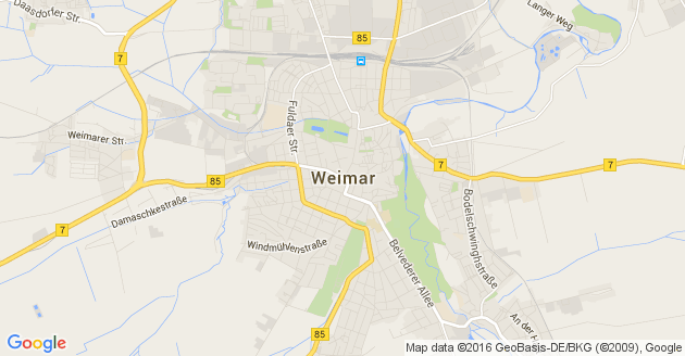 Karte Weimar in Thüringen    