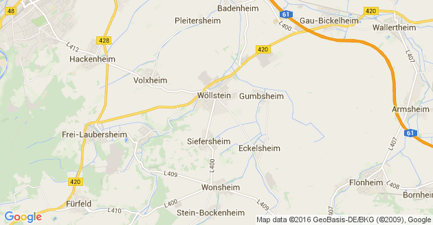 Karte Wendelsheim in Rheinhessen