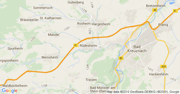 Karte Wallhausen an der Nahe