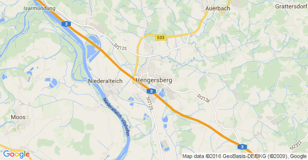 Karte Hengersberg in Bayern