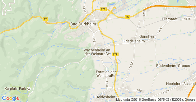 Karte Wachenheim an der Weinsrasse