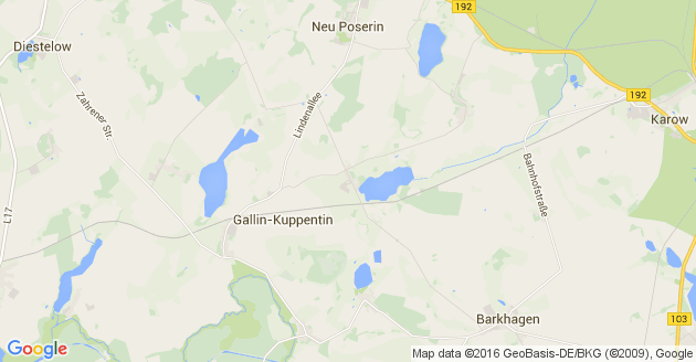 Karte Penzlin bei Waren