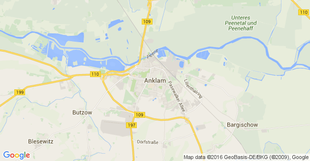 Karte Medow bei Anklam