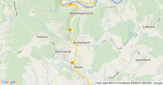 Karte Wiesenbach in Baden