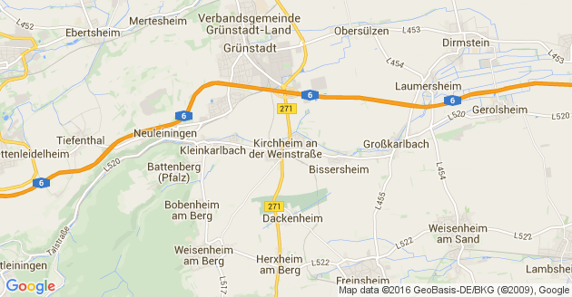 Karte Kirchheim an der Weinstrasse