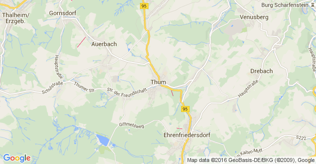 Karte Thum in Sachsen