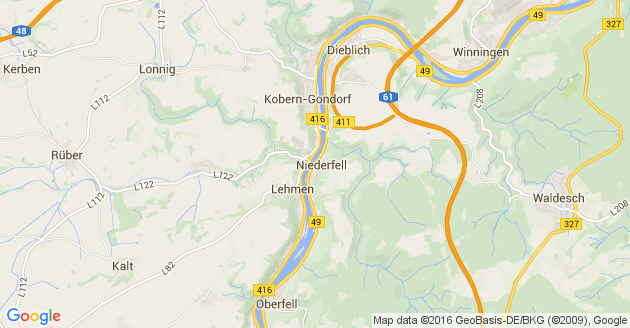 Karte Winningen an der Mosel