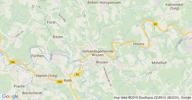 Karte Selbach an der Sieg