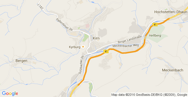 Karte Bergen bei Kirn an der Nahe