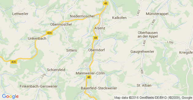 Karte Oberndorf in der Pfalz