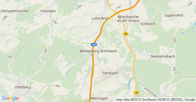 Karte Wartenberg Rohrbach