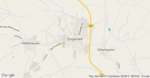 Karte Dingelstädt auf dem Eichsfeld