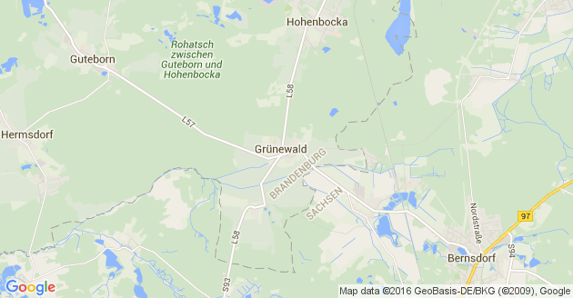Karte Grünewald in der Oberlausitz
