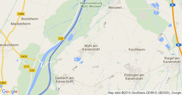 Karte Wyhl am Kaiserstuhl