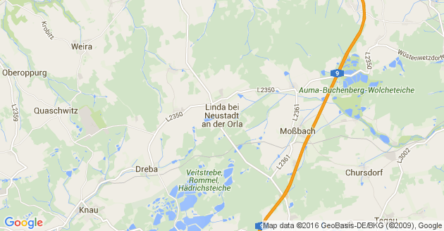 Karte Linda bei Neustadt an der Orla
