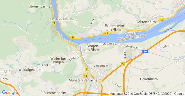 Karte Oberheimbach bei Bingen am Rhein