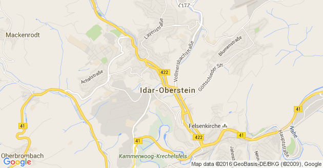 Karte Bärenbach bei Idar Oberstein