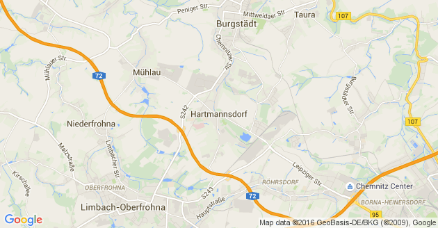Karte Hartmannsdorf bei Chemnitz