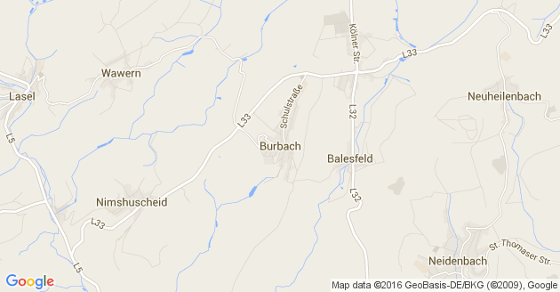 Karte Burbach in der Eifel