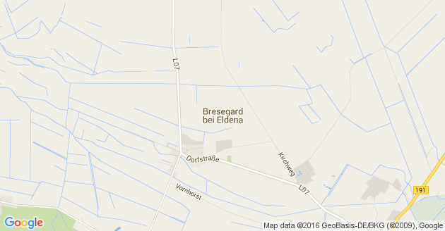 Karte Bresegard bei Eldena