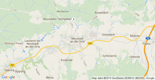 Karte Neustadt an der Orla