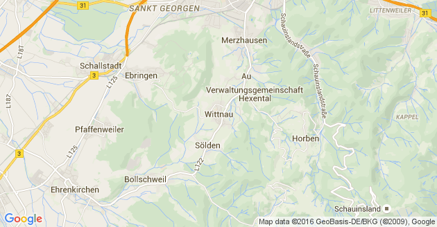 Karte Wittnau im Breisgau